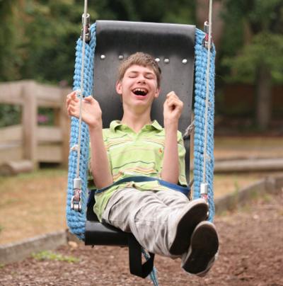 Zipwire at the outdoor play area at Thames Valley Adventure Playground